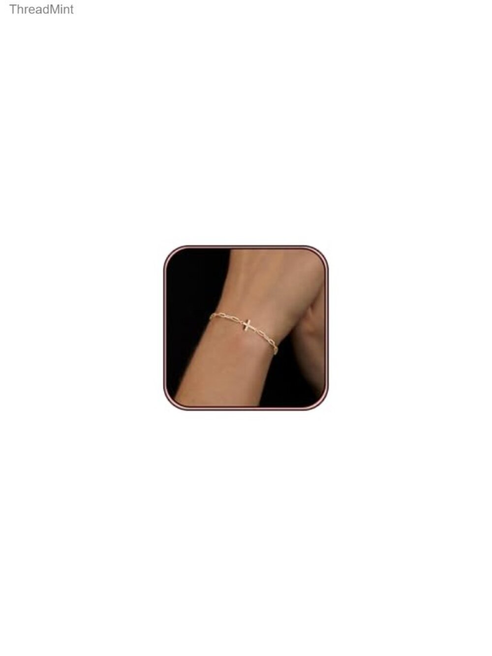 Dainty 14K Gold Plated Cross Bracelet Adjustable Chain